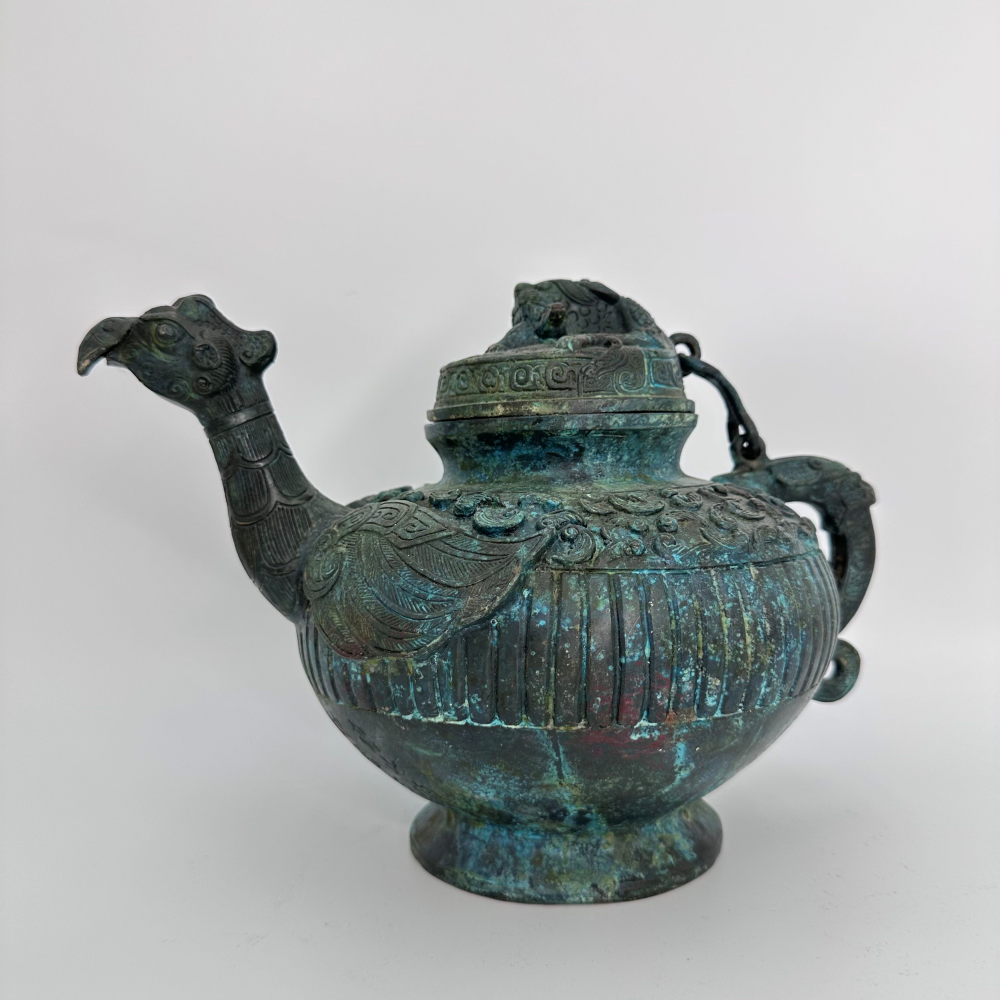 Custom Ancient Bronze Wares High-artistic-value Handicrafts For Museum Decoration Heavenly Rooster Pot Historical Metal Crafts - Buy Bronze Sculpture Process table Sculpture Bronze