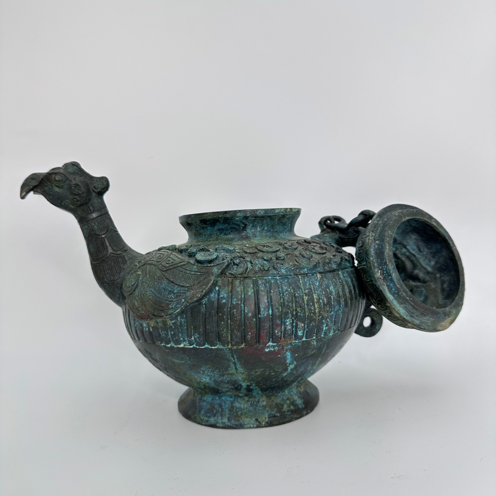 Custom Ancient Bronze Wares High-artistic-value Handicrafts For Museum Decoration Heavenly Rooster Pot Historical Metal Crafts - Buy Bronze Sculpture Process table Sculpture Bronze