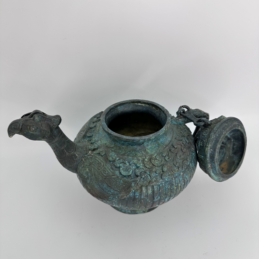 Custom Ancient Bronze Wares High-artistic-value Handicrafts For Museum Decoration Heavenly Rooster Pot Historical Metal Crafts - Buy Bronze Sculpture Process table Sculpture Bronze