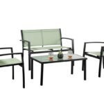 🌿 Annabelle Green Outdoor Furniture Set - 4-Piece Patio Perfection! 🛋️ Get Yours Now! 🌟