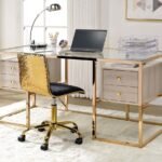 Edelina Gold Finish Home Office Desk