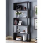 Elevate Your Space: Silas Rustic Grey Display Bookcase with Industrial Charm and Extra Tall Design