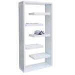 Elevate Your Space with the Bristol Bookcase: Modern Floating Shelves & Sleek White Lacquer Finish