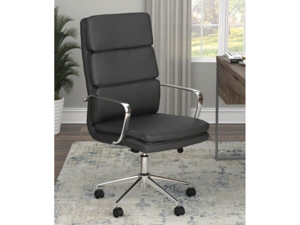 Experience Ultimate Comfort and Style: Lombardo Modern Office Chair in Sleek Black Leatherette