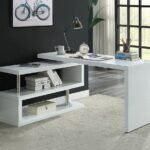 Mina White Desk With Folding Side