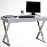 Roreti White Lacquer Finish Computer Desk