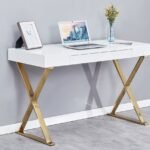 Roreti Writing Desk Gold Finish Base