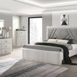 Rosaline Modern Bed With Reeded Accents