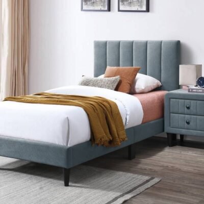 Roxanne Grey Linen Platform Bed