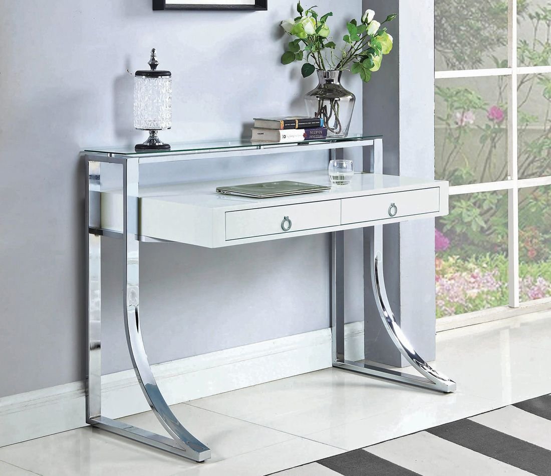 Willcox White Lacquer Modern Writing Desk Willcox White Lacquer Modern Writing Desk